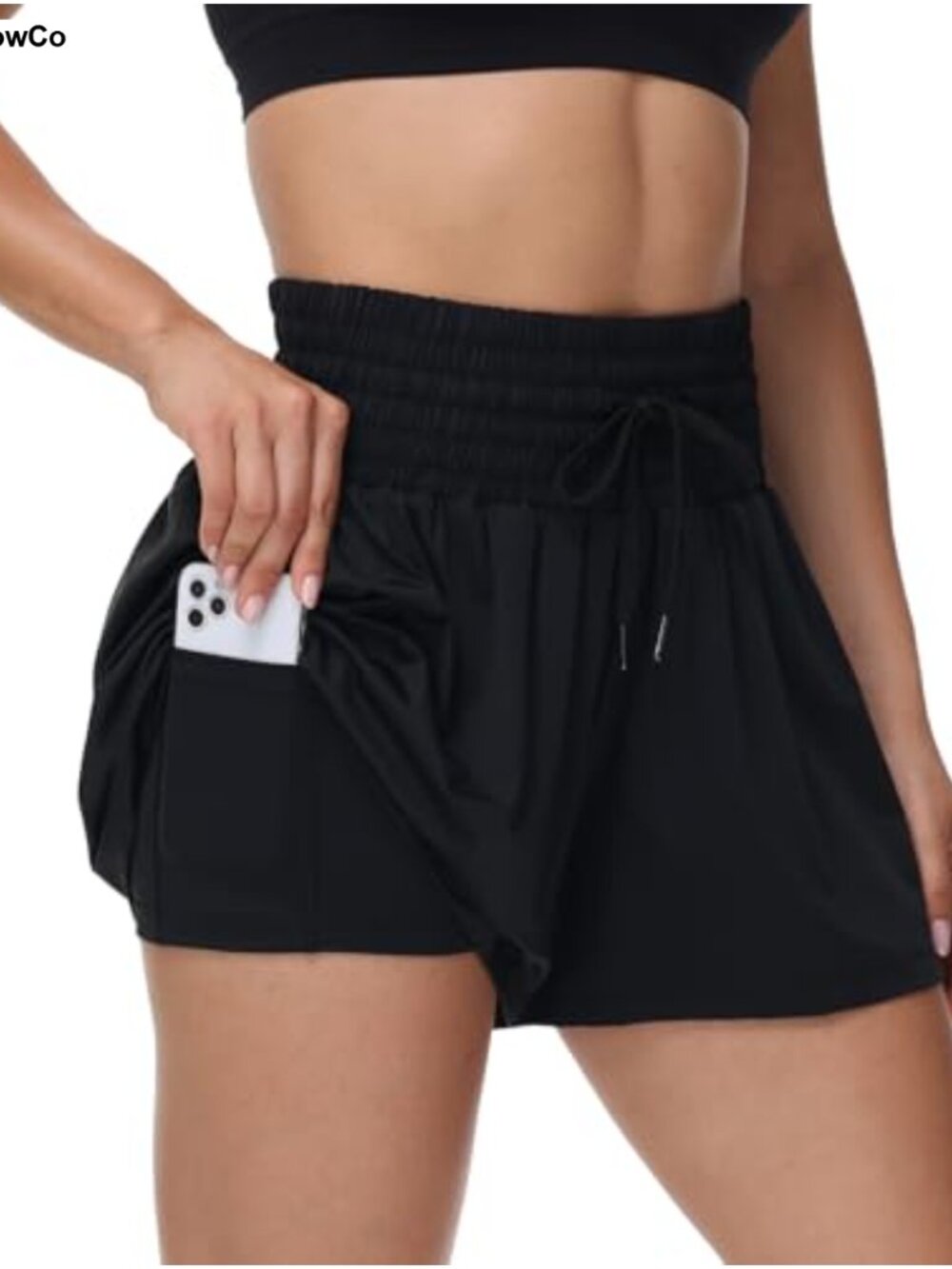 Flowy Athletic Shorts High Waist Skort with Pockets Gym Workout Running